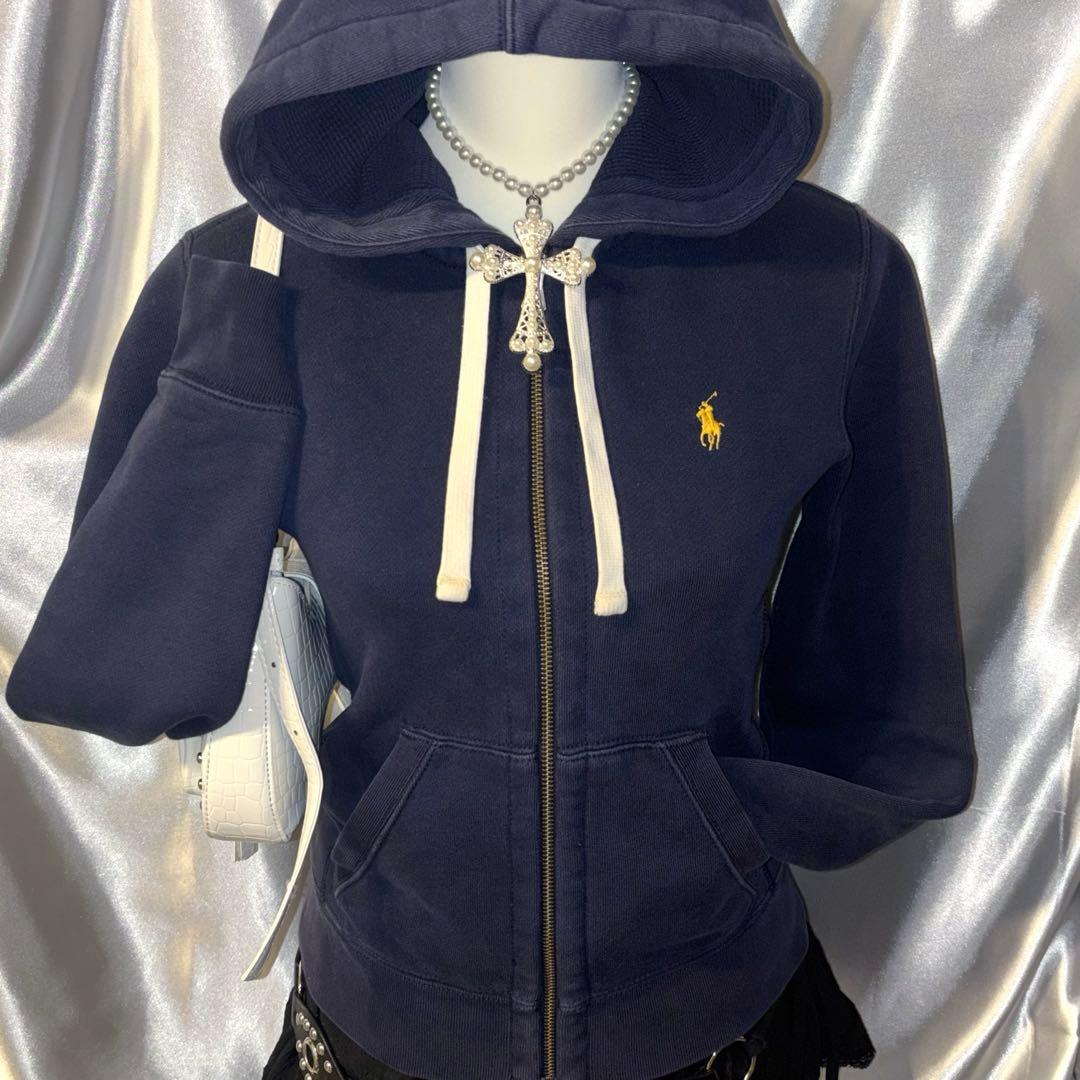 90s Old Polo Ralph Lauren y2k パーカー ネイビー