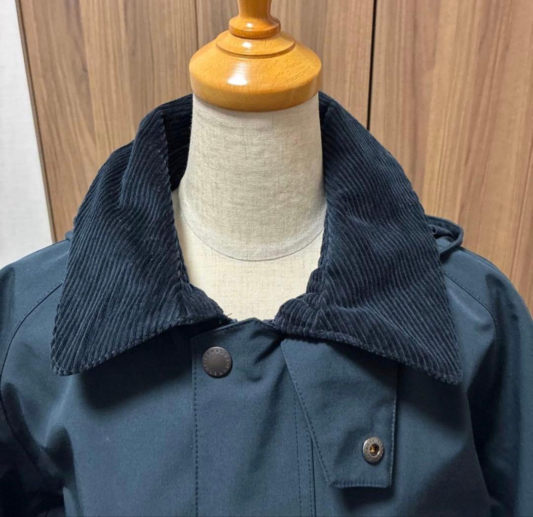 美品　Barbour ダークネイビーコーデュロイ襟 ジャケット
