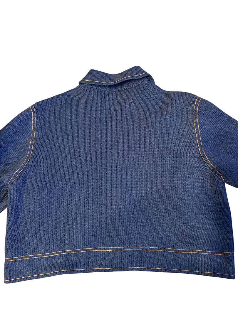 完売品 ZARA コントラストボタン付きニットジャケット カーディガン L