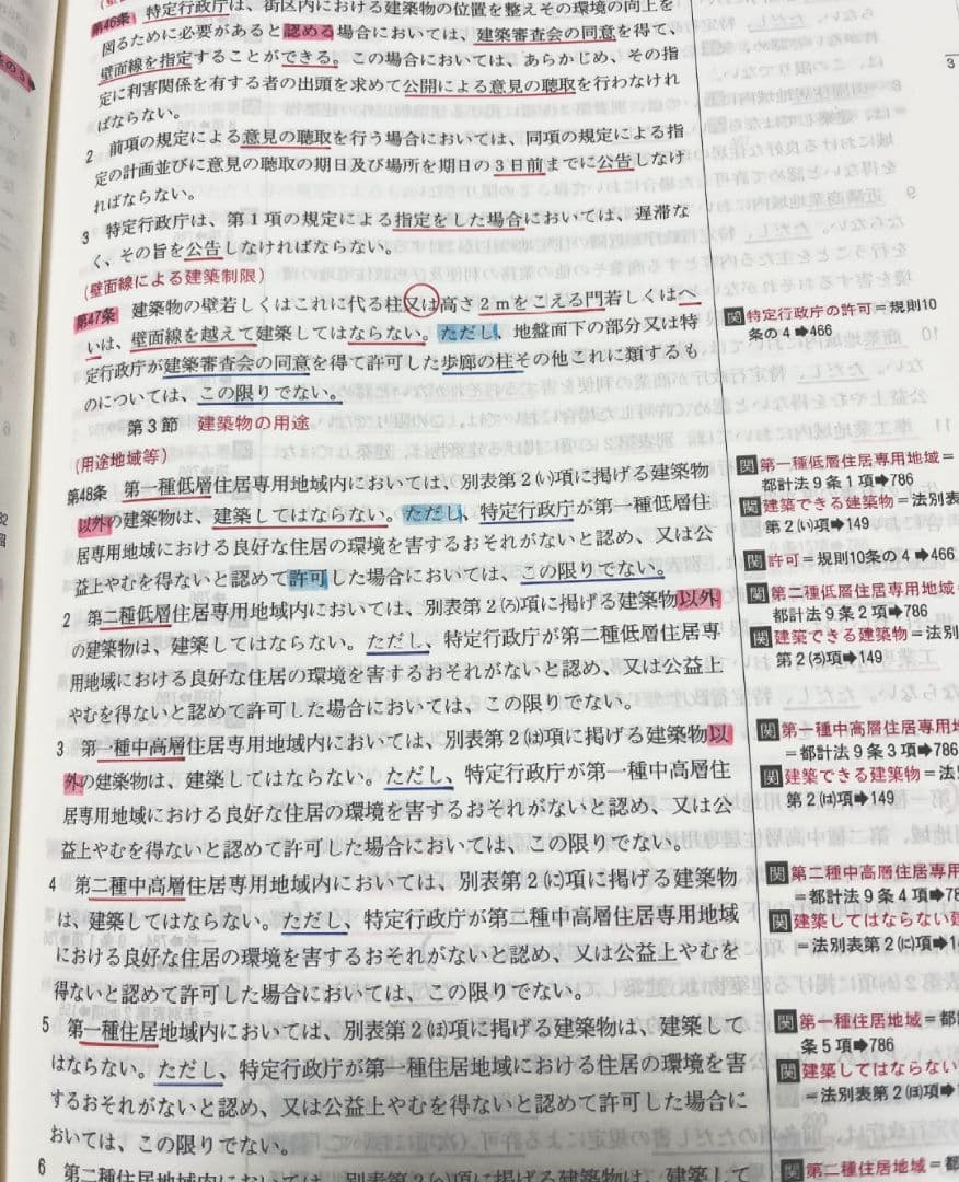 2023年　建築基準法関係法令集　B5サイズ版　線引き済み　日建学院　一級建築士