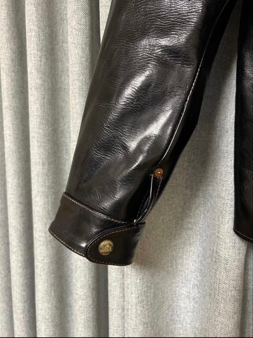 BOMU LEATHER　カーコート　ホースハイド　茶芯　革ジャンXXL(XL)
