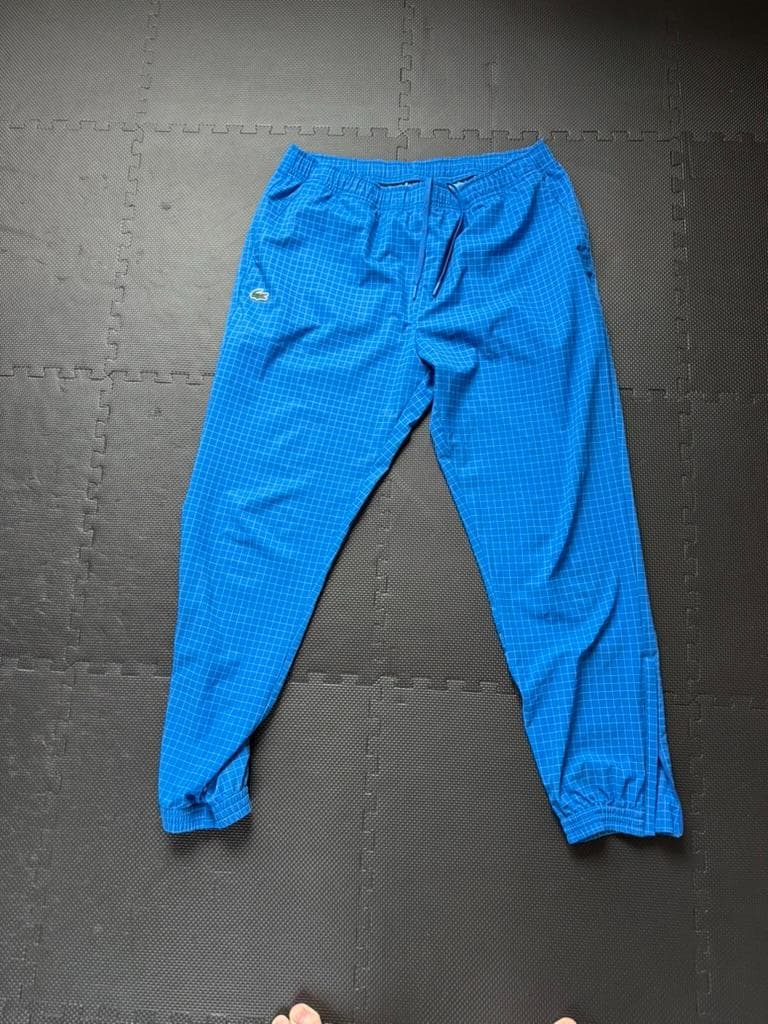 LACOSTE ジョコビッチモデル USサイズL 青 チェック柄 ジャージ