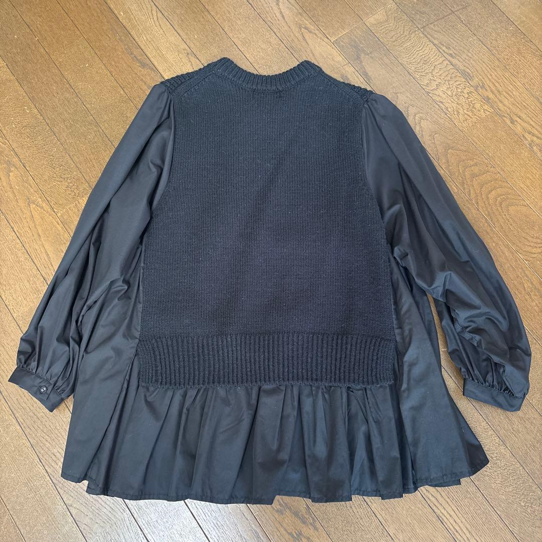 machatt マチャット フレアドッキングニットシャツ ブラック