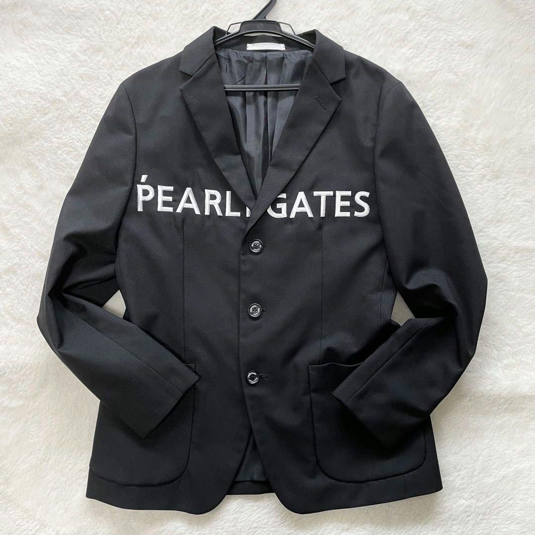 【近年美品】PEARLY GATES 　ロゴ刺繍　テーラードジャケット 　黒