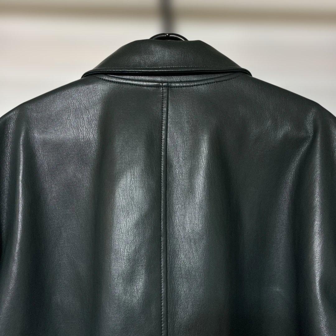 ザラzara フェイクレザー ジャケット リラックスフィット ブルゾン L