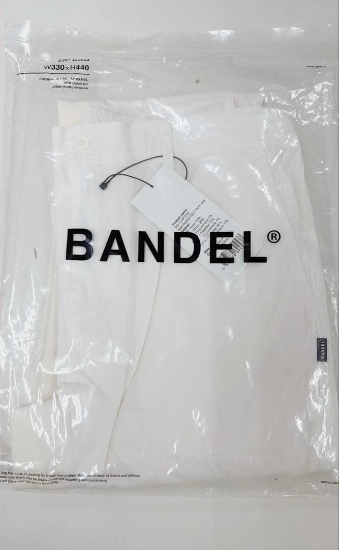 【新品未使用】BANDEL 吸水速乾 ゴルフロングパンツ ホワイト S-M