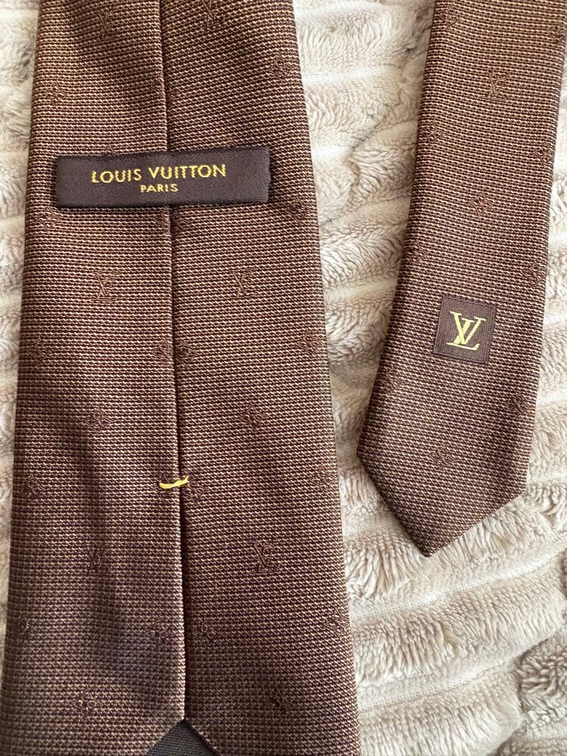 【美品】LOUIS VUITTON ブラウン ネクタイ シルク100%
