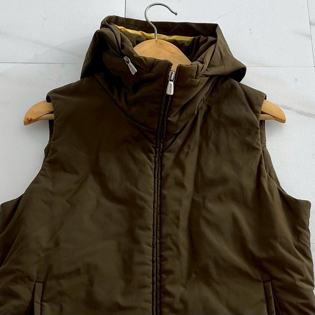 Loro Piana カシミヤ混 ベスト フード ジップ オリーブ サイズ40