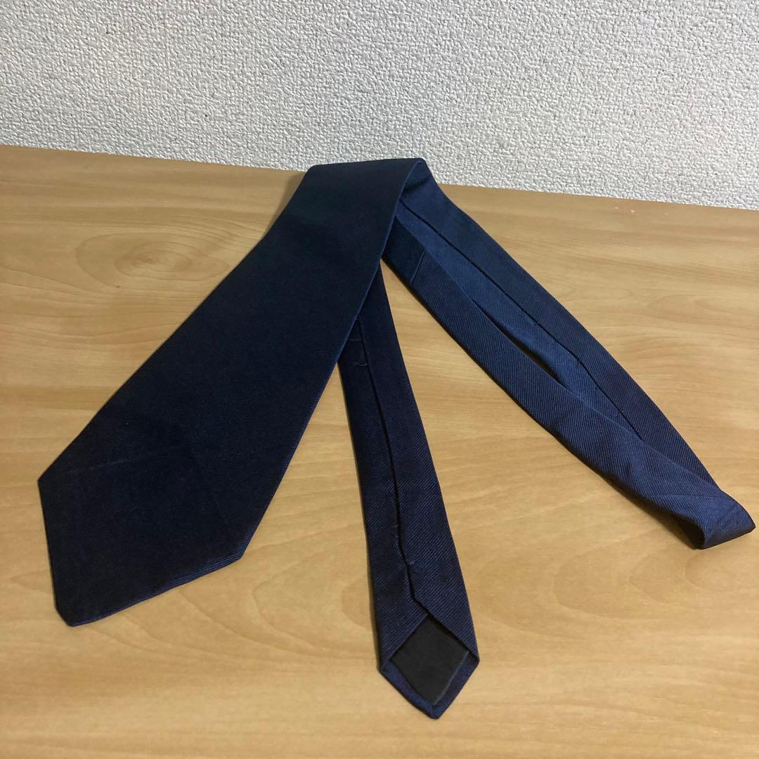 FINOLLO GENOVA ネイビーソリッド ネクタイ
