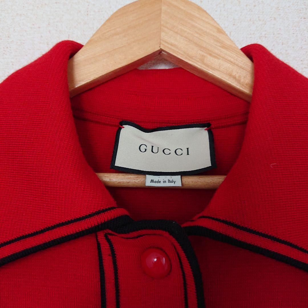 GUCCI 赤色 ニットジャケット 日本サイズML相当