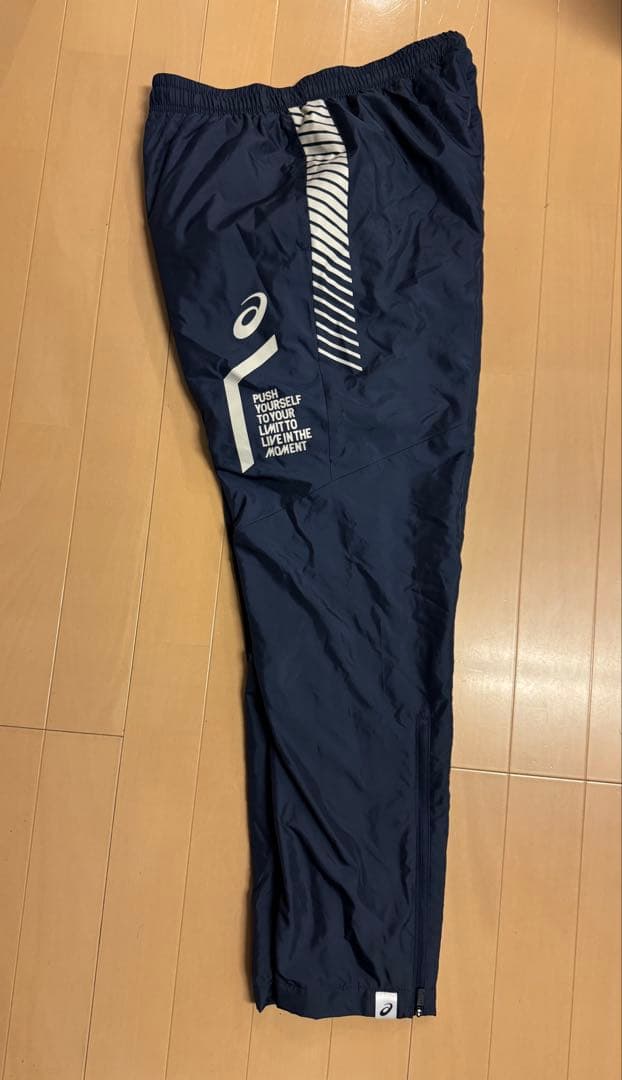 asicsアシックス　ウィンドブレーカー　上下セット　ネイビー　M