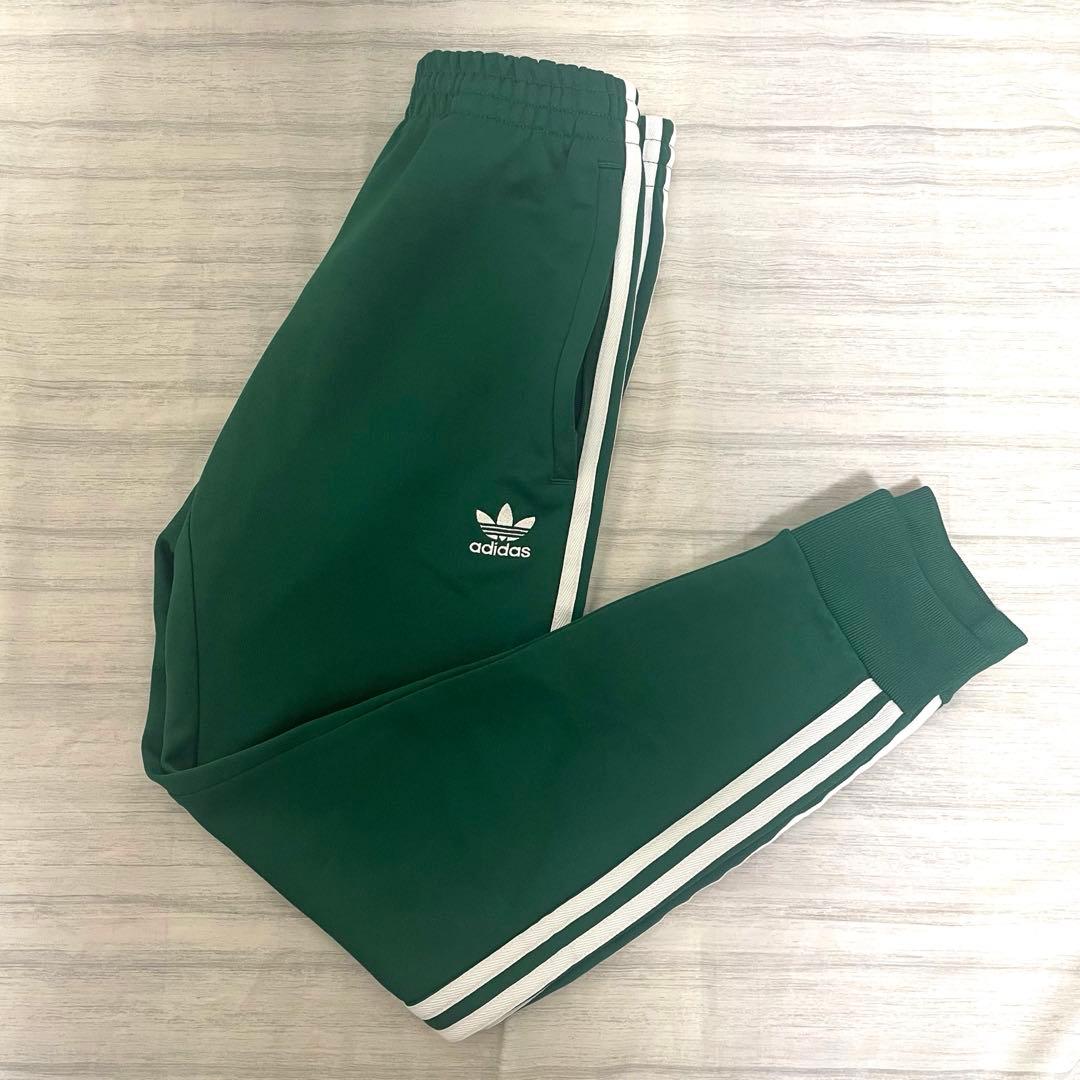 アディダス　トラックパンツ　緑　スーパースター　ジャージ　オリジナルス　s 下