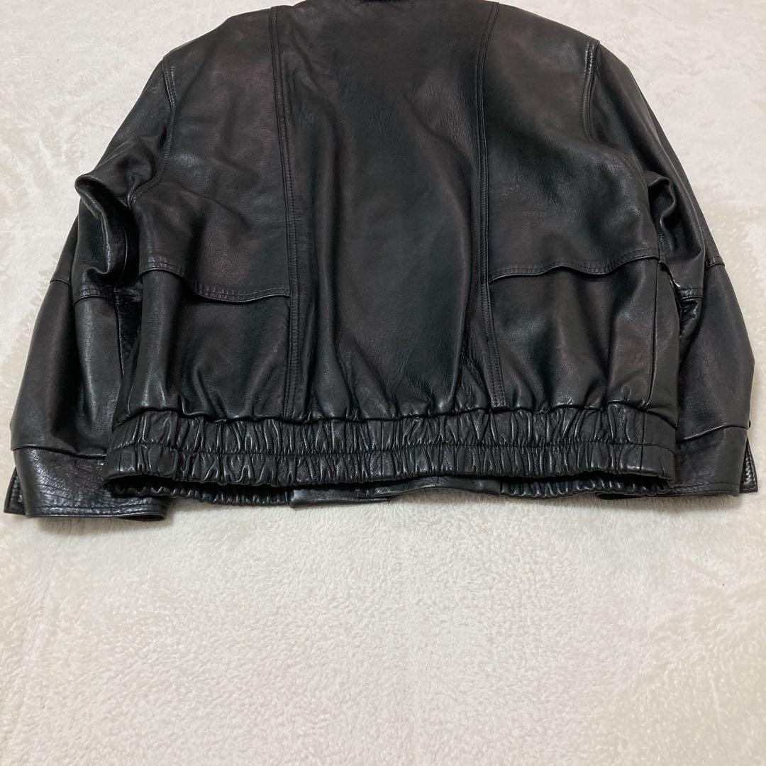 【美品】LONDON FOG ロンドンフォグ 短丈 レザーブルゾン カナダ製 黒
