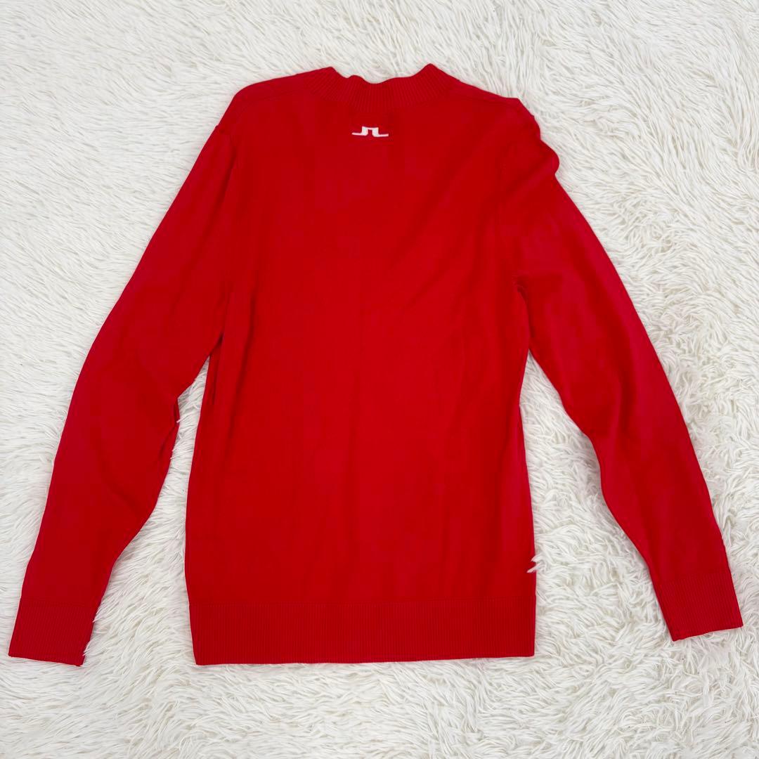 J.LINDEBERG クルーネックニット ゴルフウェア 長袖 S レッド