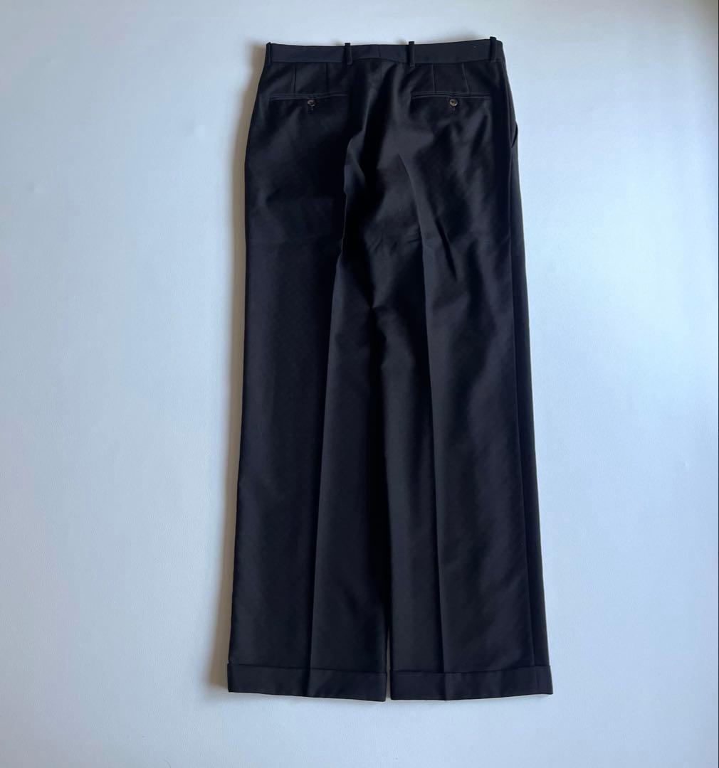 美品　ヴェルサーチ　スラックス　パンツ　ウール　ジャガード　チェック　希少柄
