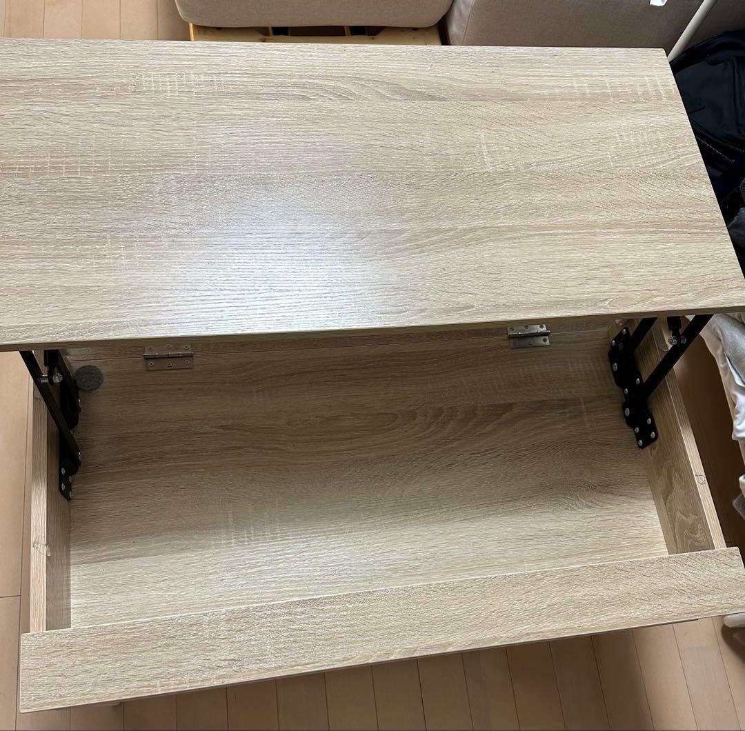 kagu350 Fika 昇降式センターテーブル 80cm ナチュラル