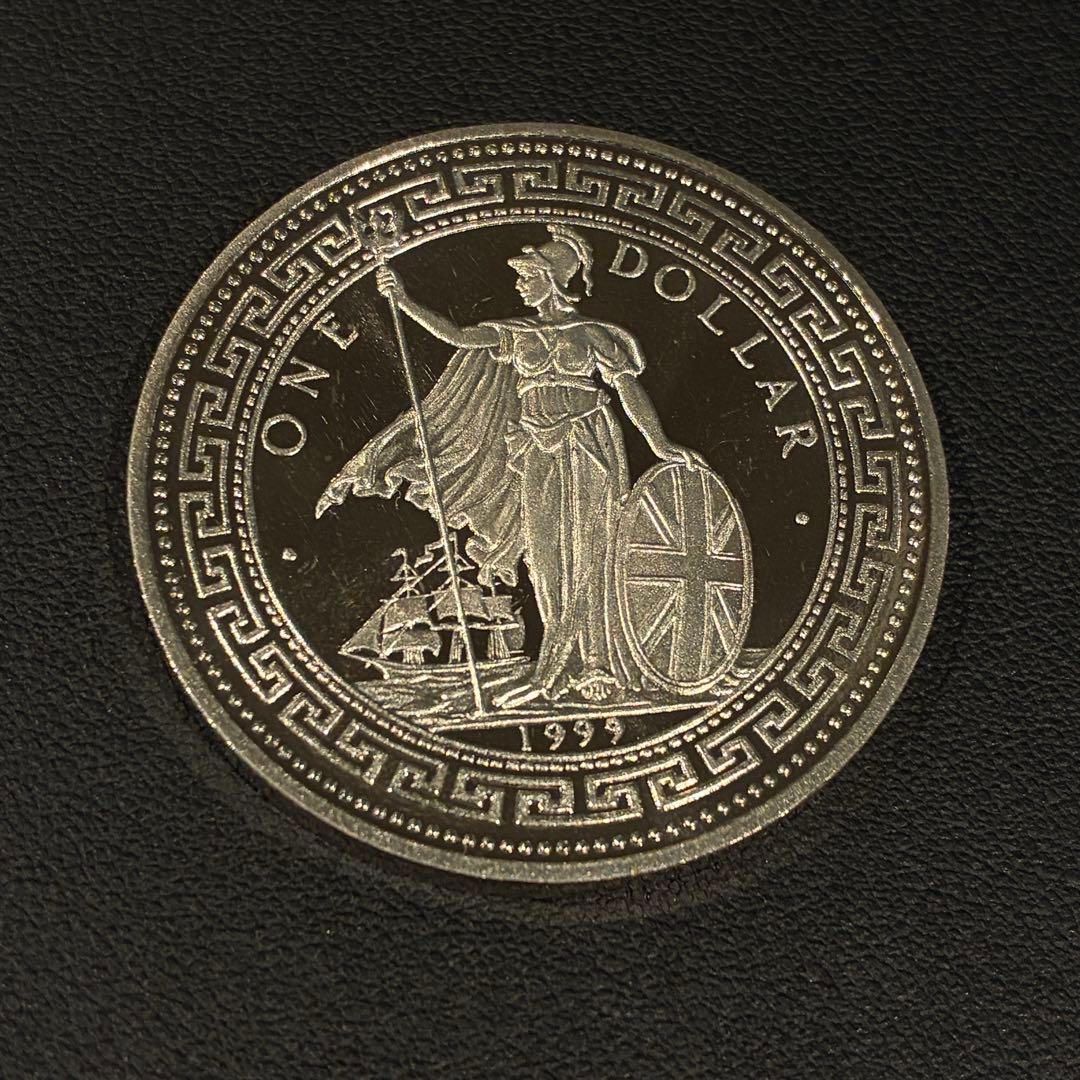1999年 香港 兎年 1ドル 銀貨 プルーフ 記念硬貨 カラーメダル ①