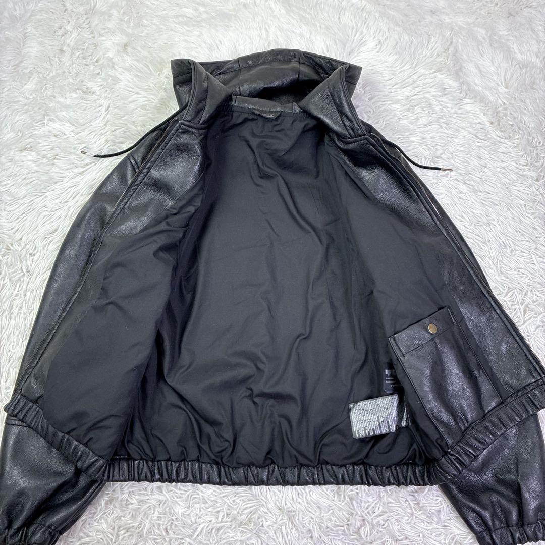 ZARAザラフェイクレザーフーデッドジップアップパーカー　ブルゾン　Lサイズ