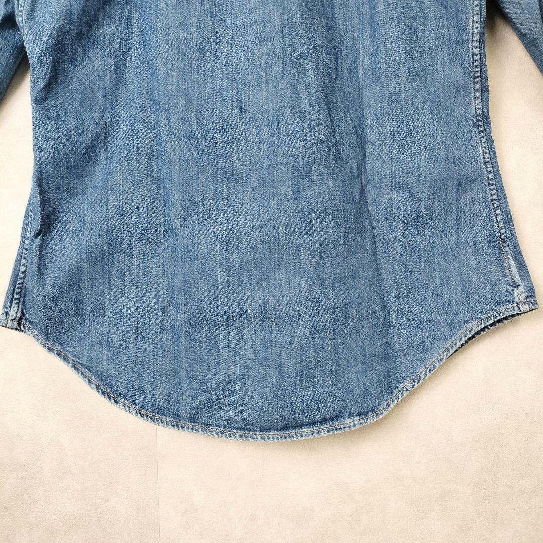 ポロバイラルフローレン QRタグ　スリムフィット　デニムシャツ　マルチポニー