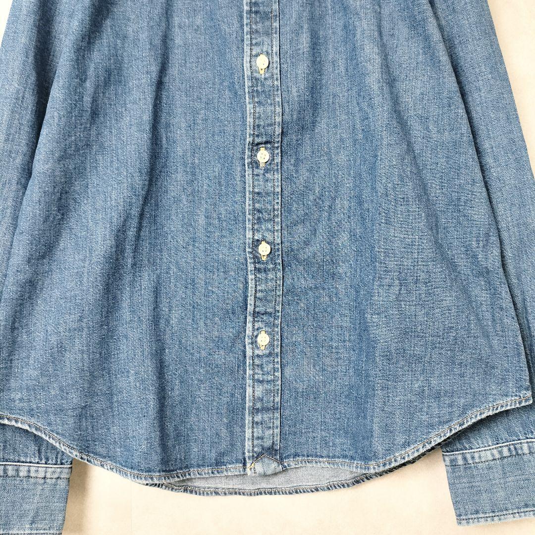 ポロバイラルフローレン QRタグ　スリムフィット　デニムシャツ　マルチポニー