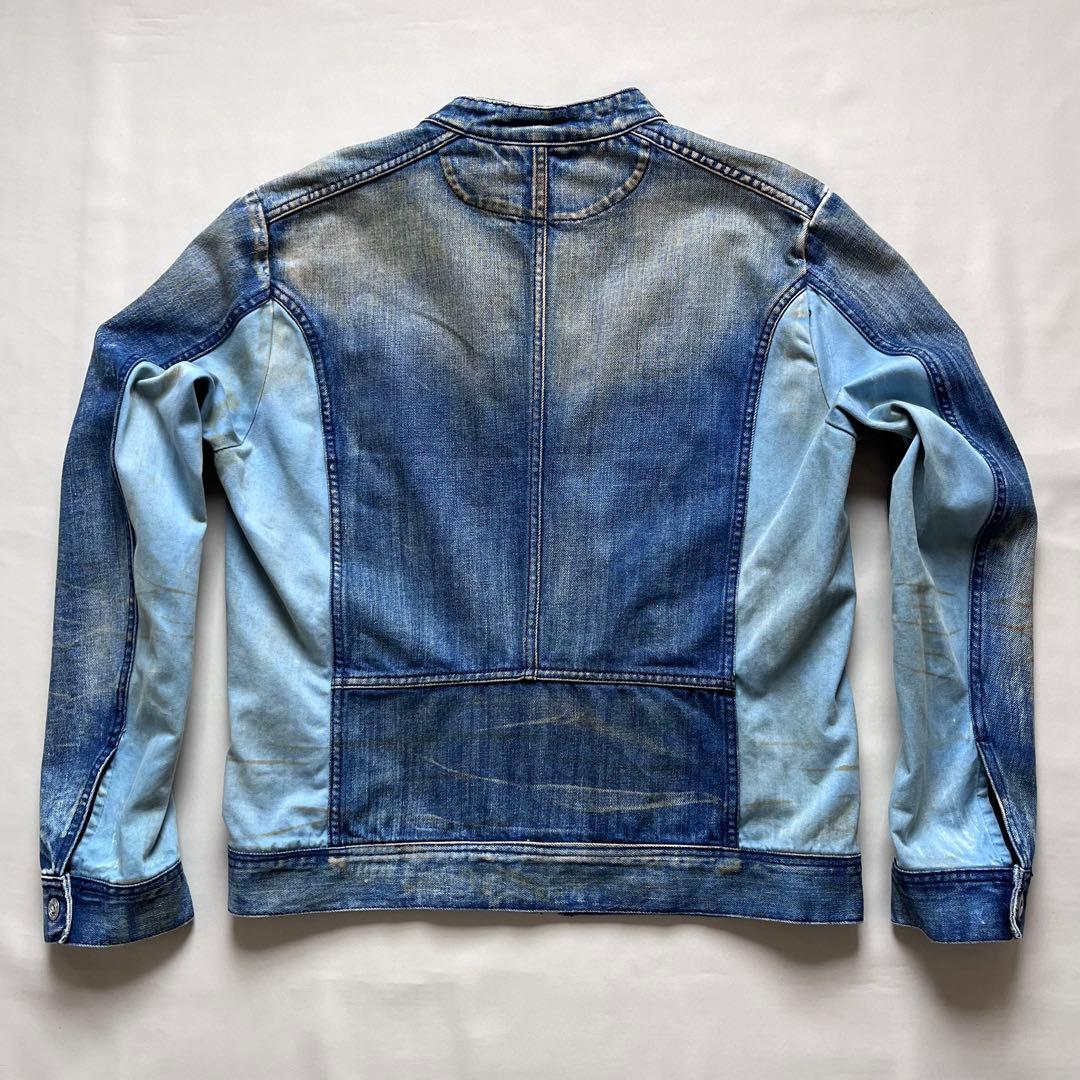 DIESELディーゼル シングルライダース デニムジャケット ITALY製 XL