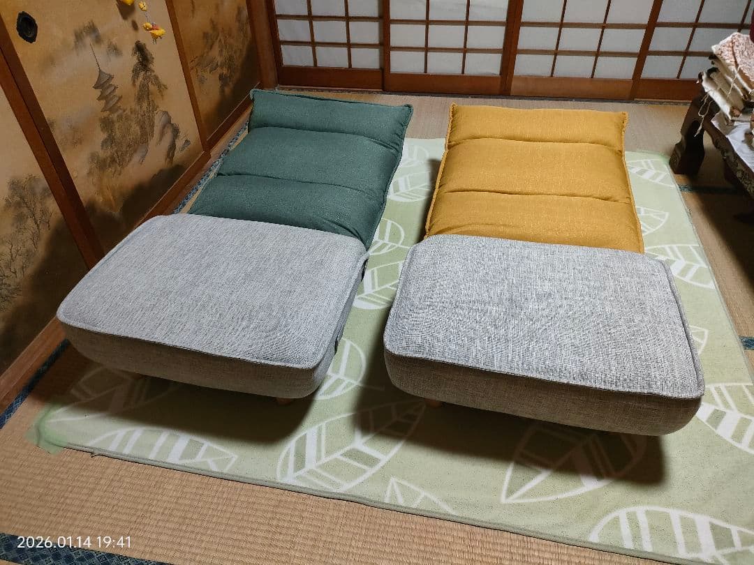 木脚付ソファ (コンフィ) リクライニングチェア　ハイバックソファ　直接引取希望