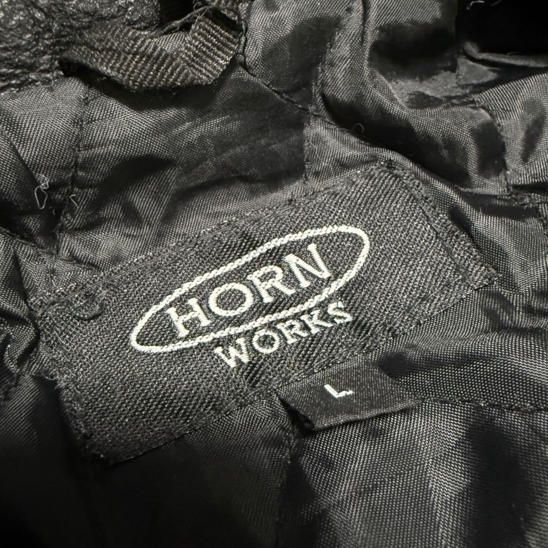 1点もの HORN WORKS ペイント ダブルライダース L 本革 短丈