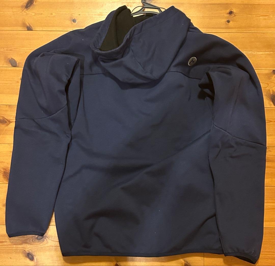 【美品】Marmot DESCENTEソフトシェルジャケット　Lサイズ　ネイビー