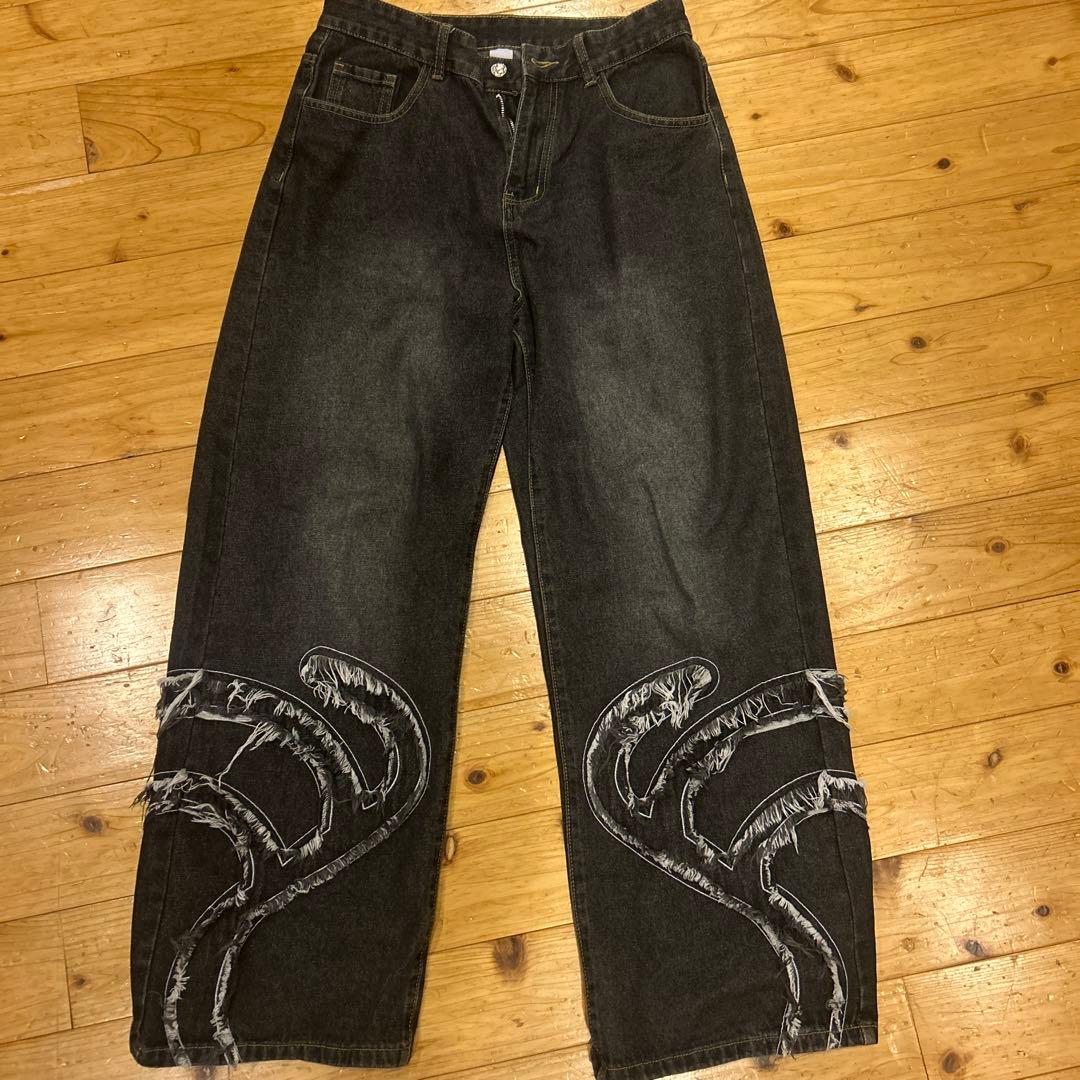 デニムパンツ 黒Y2K BigBoy thugclub jaded london