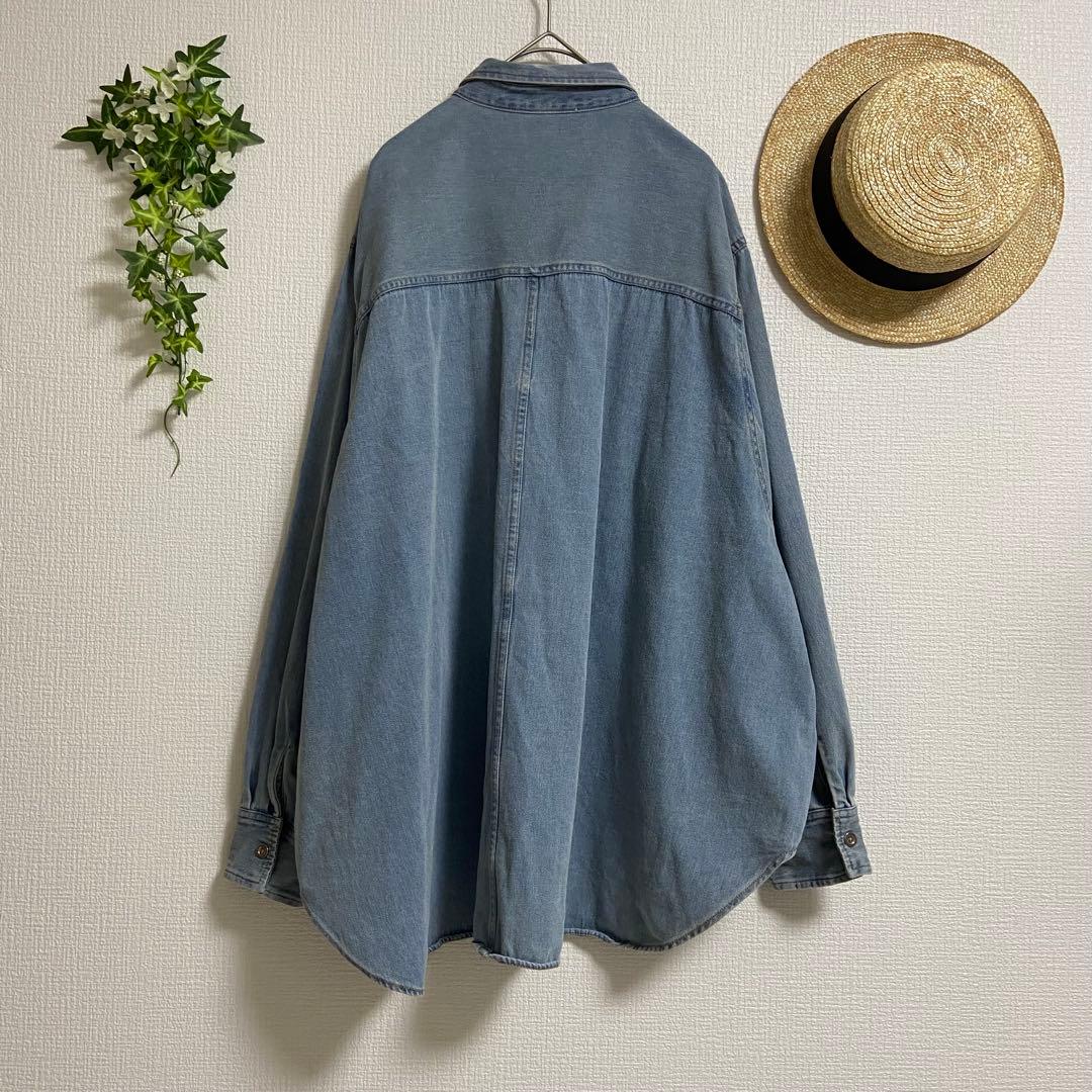 ニコアンド＊Misayoさんプロデュース BIGデニムシャツ スモーキーブルー