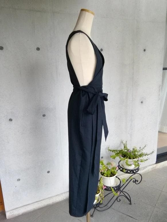 【日本製】S~3L 濃紺 茶道お稽古用エプロン127100-21