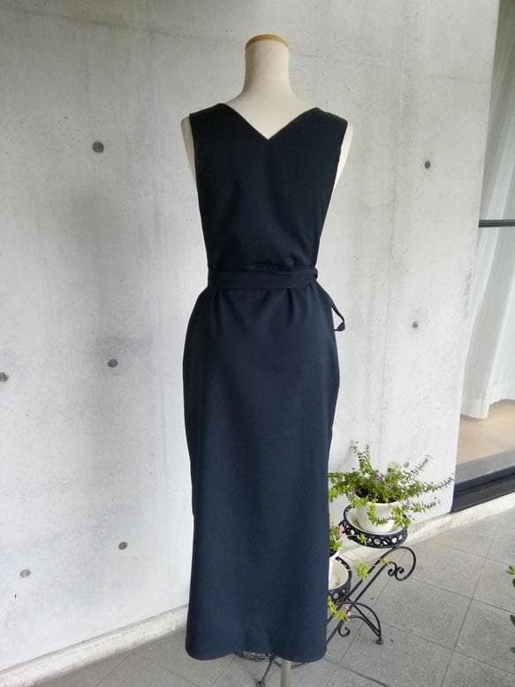【日本製】S~3L 濃紺 茶道お稽古用エプロン127100-21
