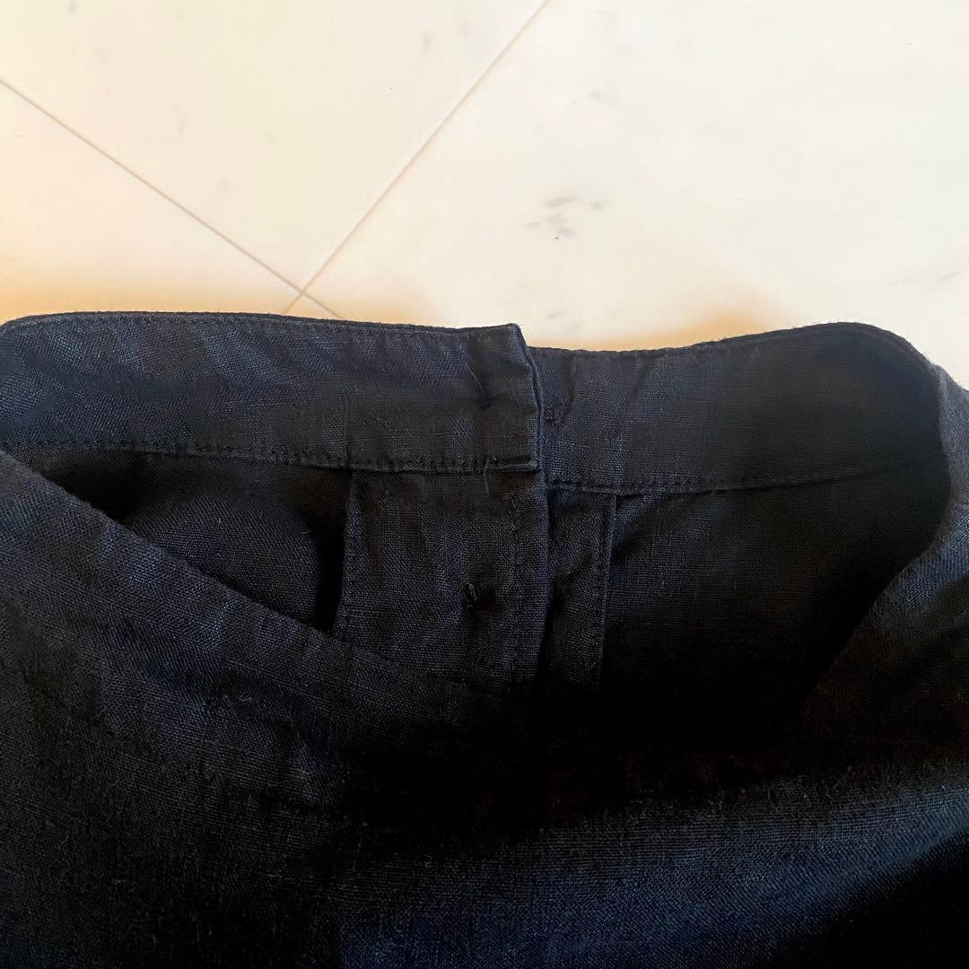 【美品】ネストローブ　ロングワンピース ブラック　麻100% 2way 羽織り