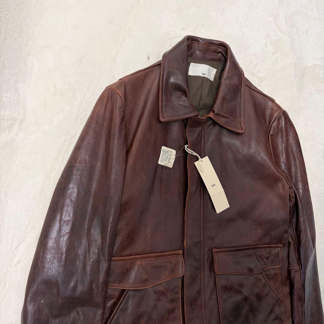 新品タグ付き HARE ラムレザー 本革 ジャケット A-2 短尺