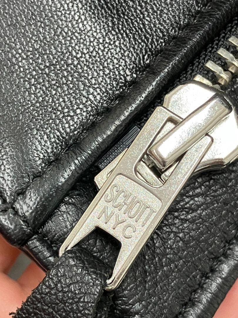 Schott 228US ラムレザーダブルライダースジャケット 40 ボア付き