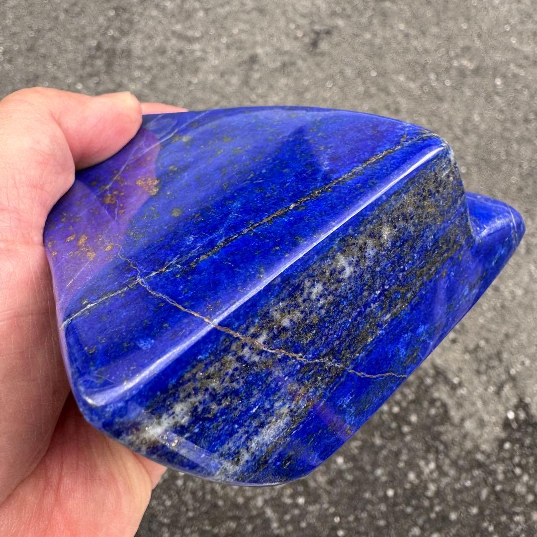 ☆ラピスラズリ☆5A☆金運☆約595g☆アフガニスタン産☆天然無着色☆磨き原石
