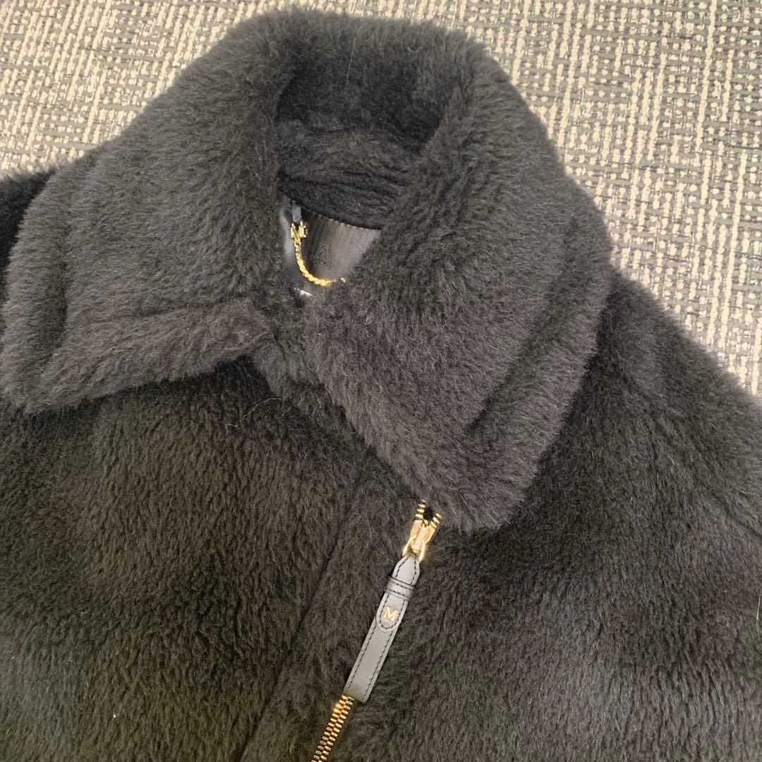 【MaxMara】テディコート ケープ MANTO マックスマーラポンチョＳ黒