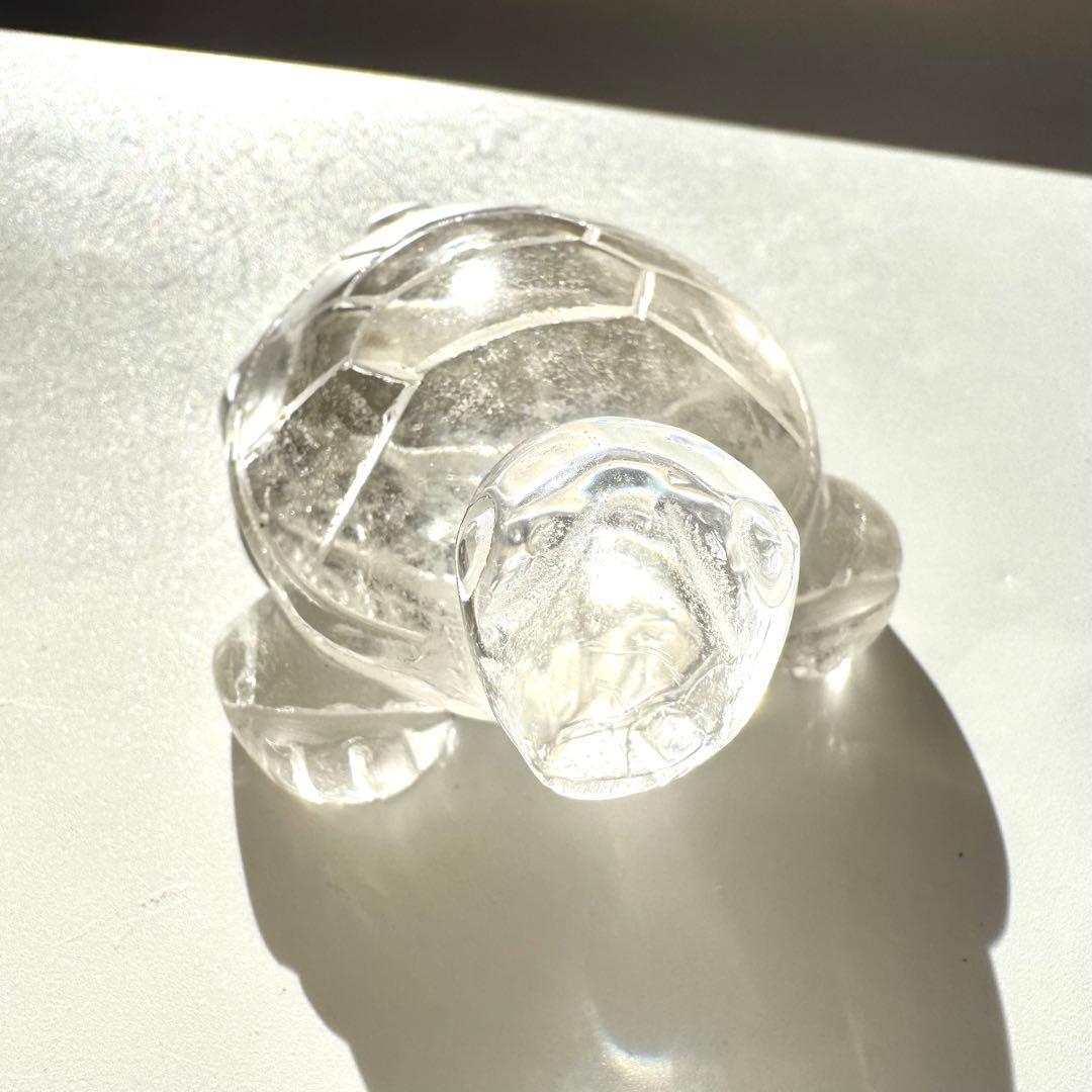 【彫刻置物】ヒマラヤ 綺麗☆天然水晶 カメ かめ 亀