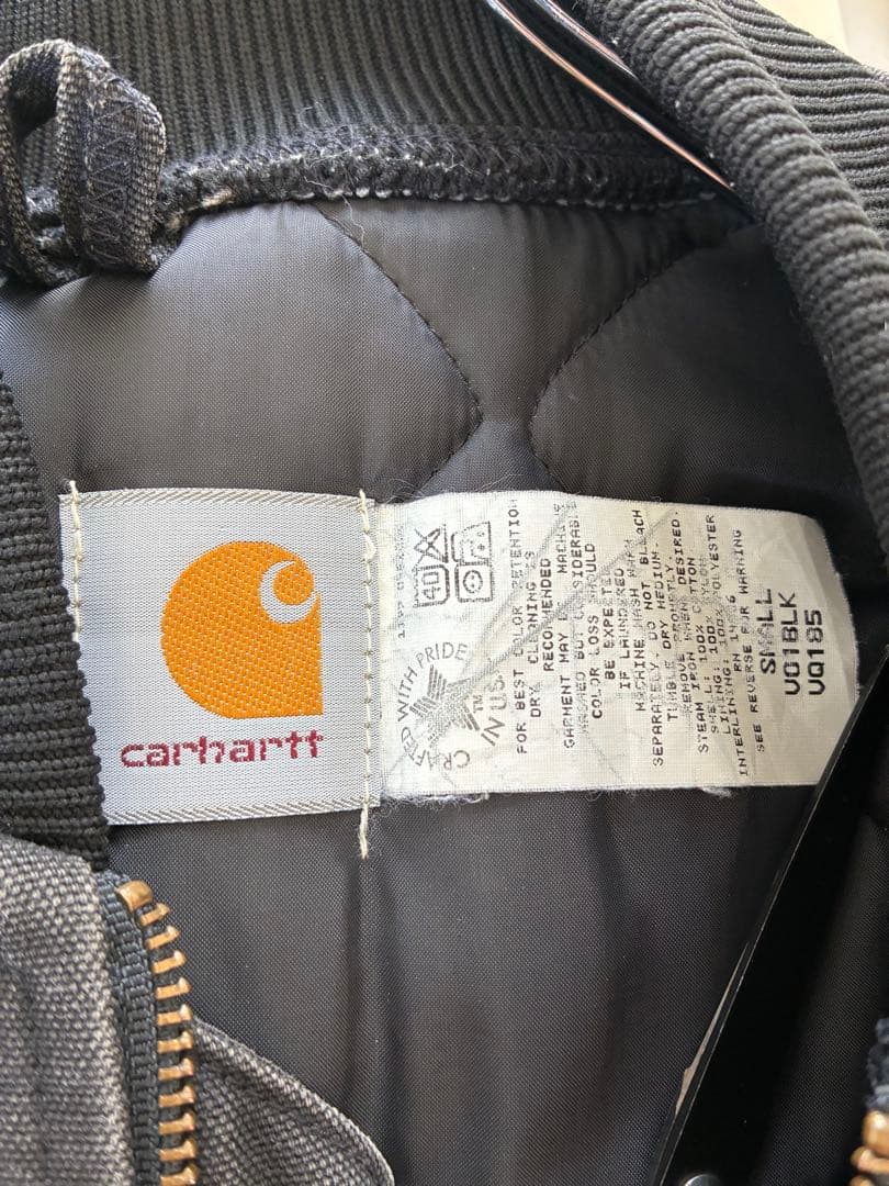 90s Carhartt VQ185 ダックベスト 黒 USA 腰ゴム Sサイズ