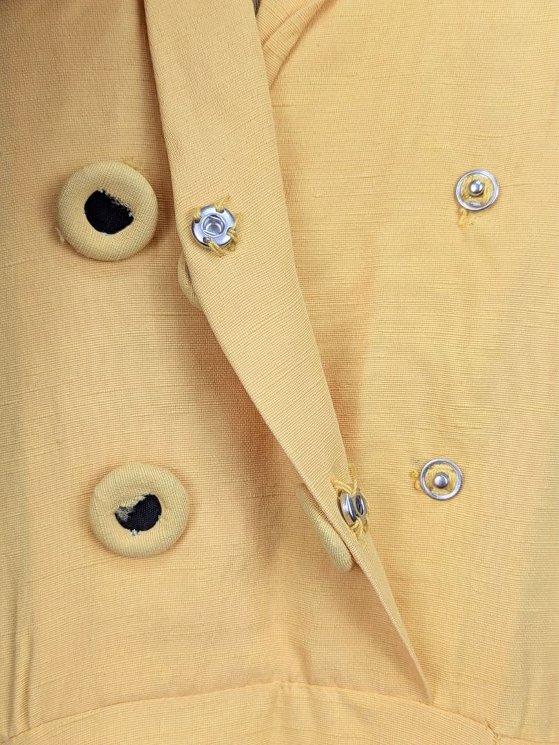 ワンピース 1940-50s Yellow french sleeve dress