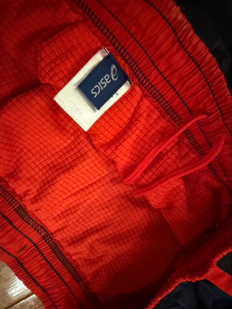 asics A77 AVi XAW720 ジャージ上下セット XL 黒/赤