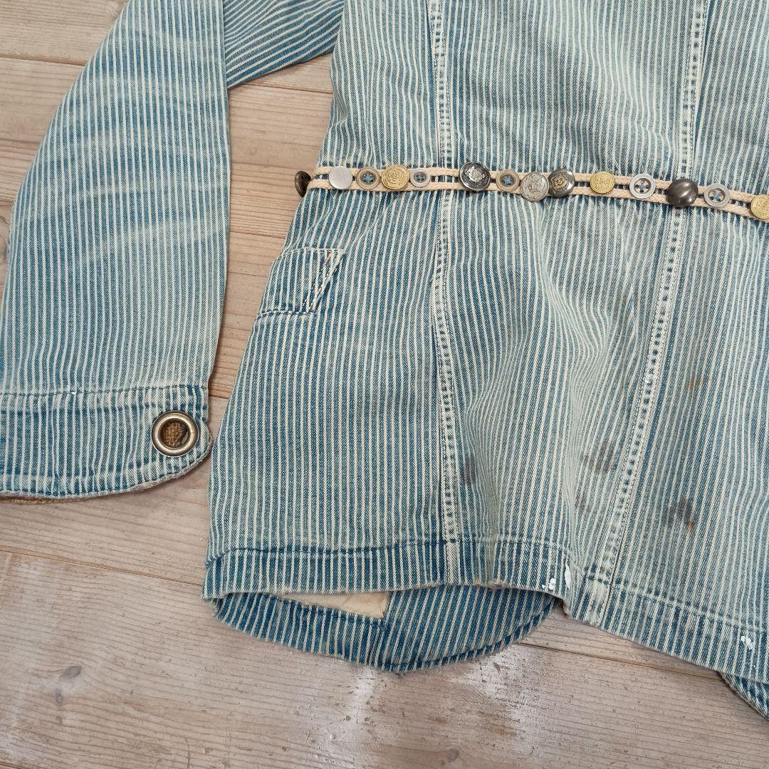 kapital キャピタル　10ozヒッコリー女の子Pコート（マリン加工）　美品
