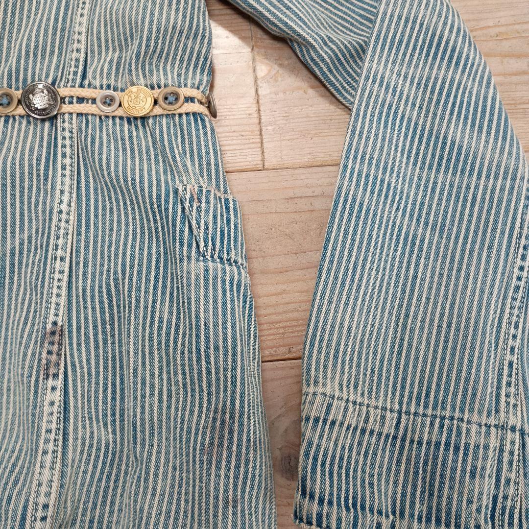 kapital キャピタル　10ozヒッコリー女の子Pコート（マリン加工）　美品