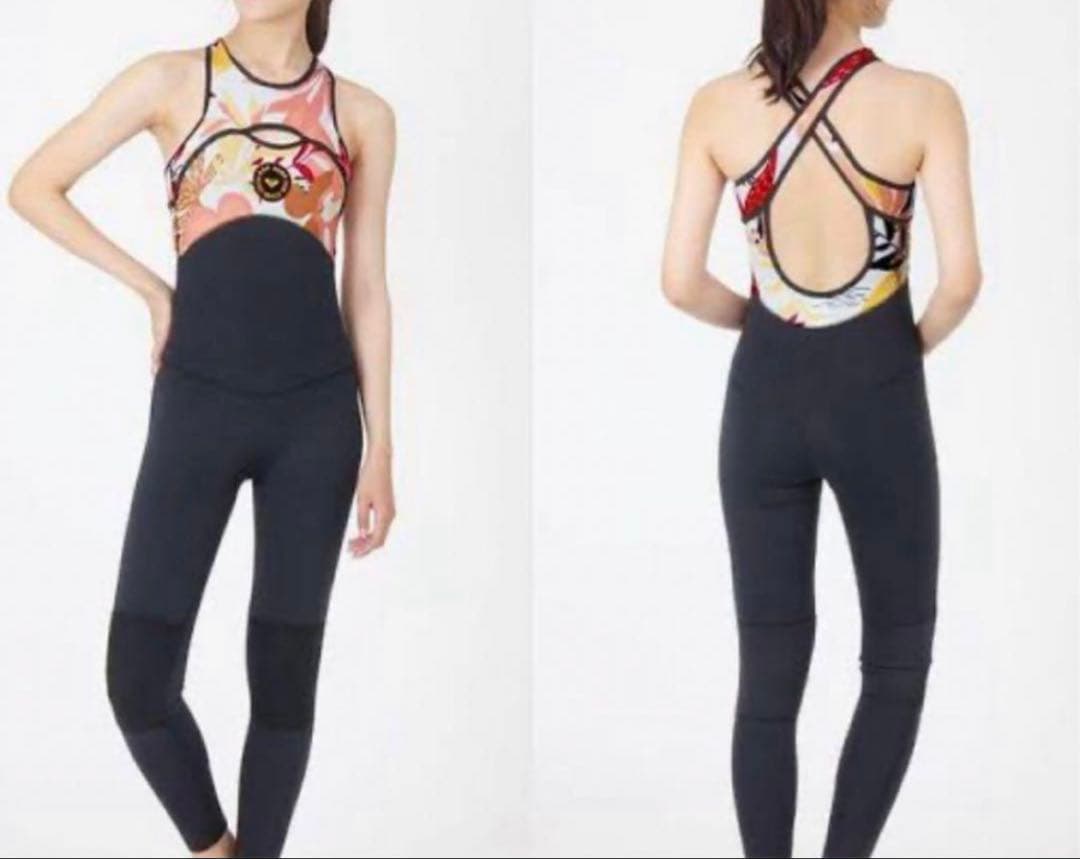 【美品】ROXYロキシー ウェットスーツ ロングジョン M 黒