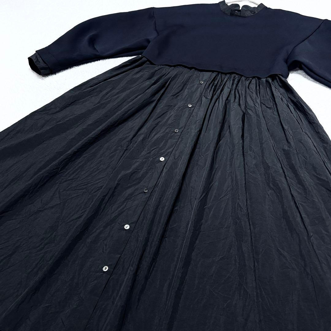 【美品】ランバンオンブルー 24aw シャツ スカート コンビ ワンピース