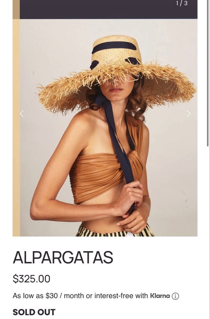 海外購入。LO LA hats ラフィア麦わら帽子