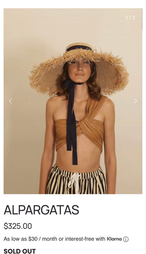 海外購入。LO LA hats ラフィア麦わら帽子