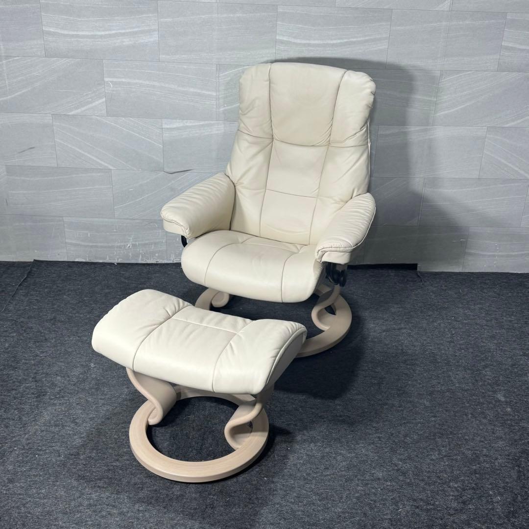 エコーネス ストレスレス チェア メイフェア クラシック 本革 白 d5173