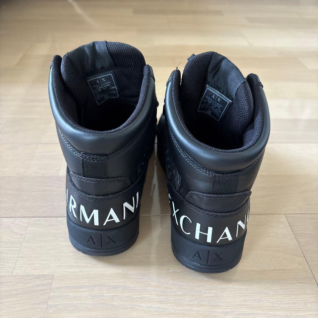 Armani Exchange ブラックハイカットシューズ