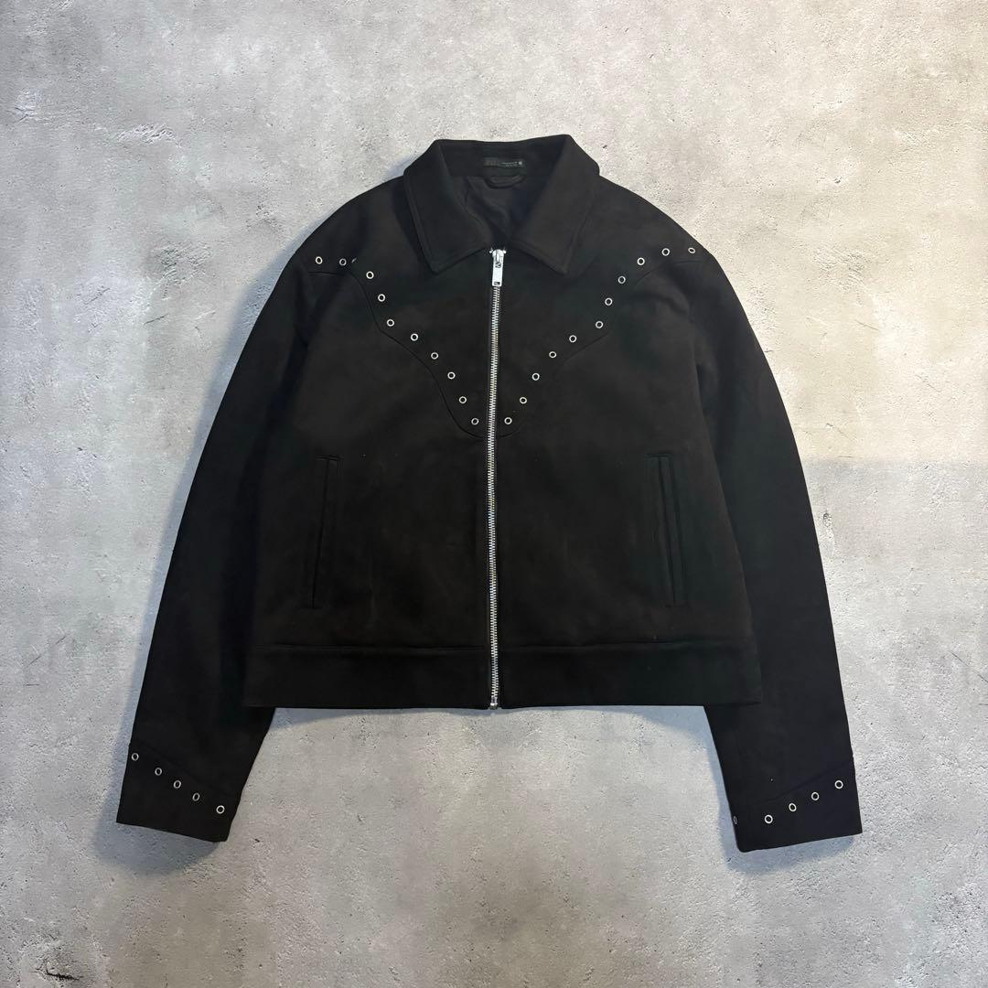 archive zara western jacket suède black